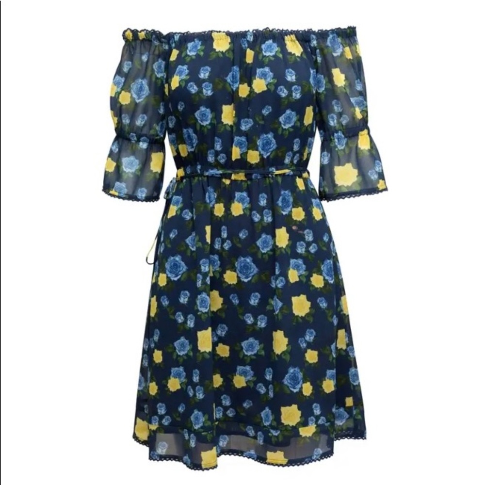 The Kooples Sport Off the Shoulder Floral Dress